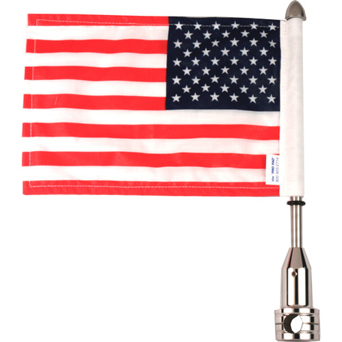 Fixed, Upright Motorcycle Flag Mount - Polished Stainless