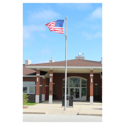 Hurricane Series 50ft Flagpole - Internal Halyard - Satin Finish