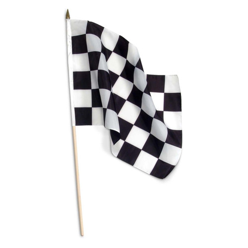 2 Pcs 8×12 inch Checkered Flag, Black and White Racing Flag on Wood Stick -  Formula One F1 Racing Flag Hand Held Stick Flags with Kid-Safe Spear Top