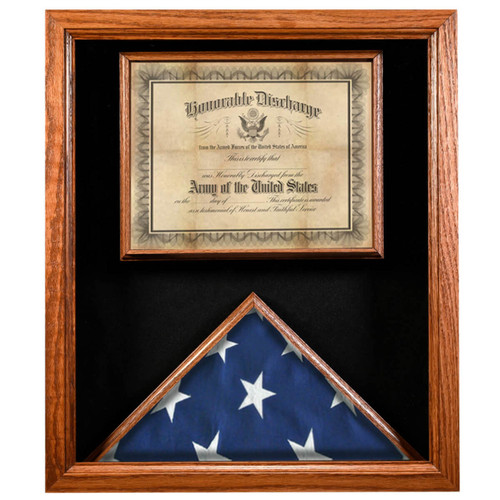 Washington Deluxe Flag and Certificate Display Case for 3' x 5' Flag - Cherry
