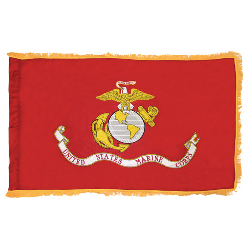 Super Tough Indoor Flagpole Kit with Nylon 3' x 5' Marines Flag