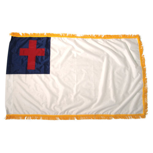 Christian Flag 3ft x 5ft Indoor with Fringe-Nylon