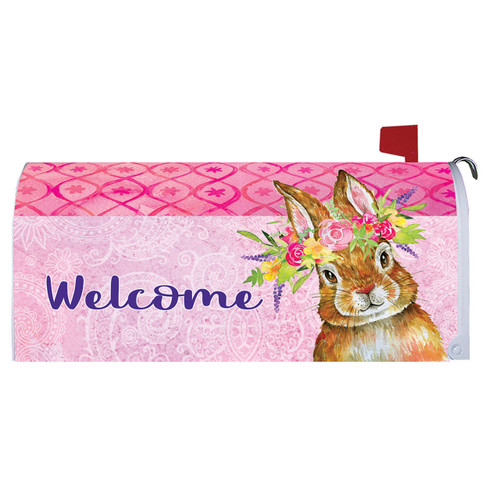 Easter Mailbox Cover - Bunny Wreath - 17.75" x 20"