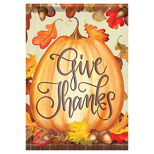 Give Thanks Thanksgiving Garden Flag