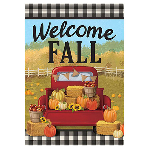 Carson Fall Banner Flag - Fall Red Truck - 28in x 40in
