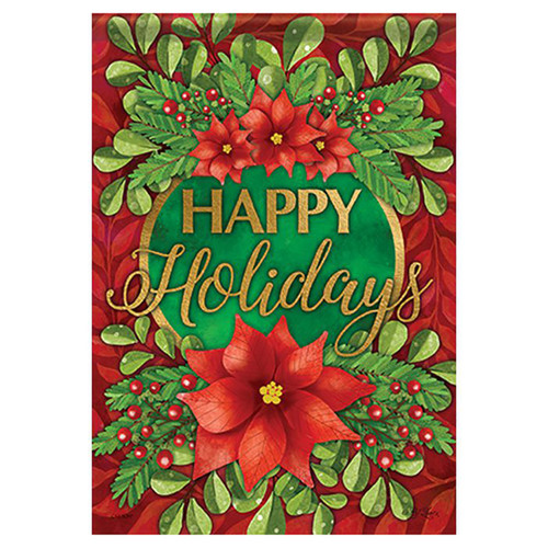 Carson Christmas Garden Flag - Holiday Greenery - 12.5in x 18in