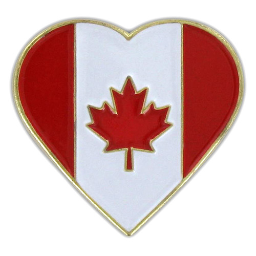 Canada Heart Pin - 1" x 7/8"