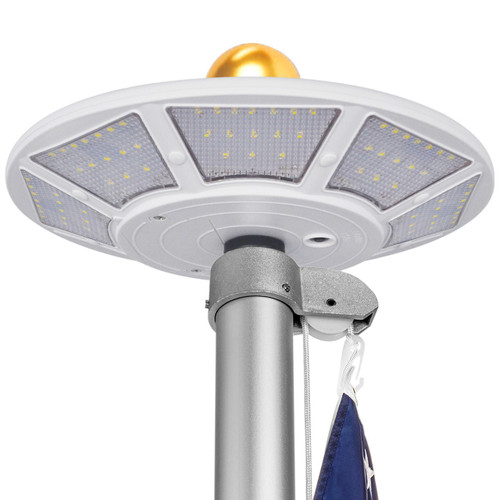 Solar LED Flagtop Pole Light - High Output 1100 Lumens - LumeGen