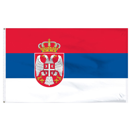 Serbia 2' x 3' Nylon Flag With Seal