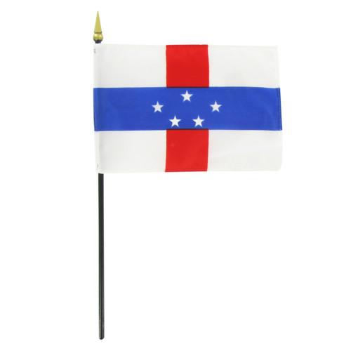 Netherlands Antilles 4" x 6" Stick Flag
