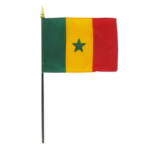 Senegal 4" x 6" Stick Flag