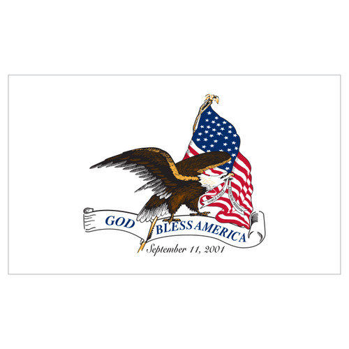 God Bless America September 11th Flag 3ft x 5ft Nylon