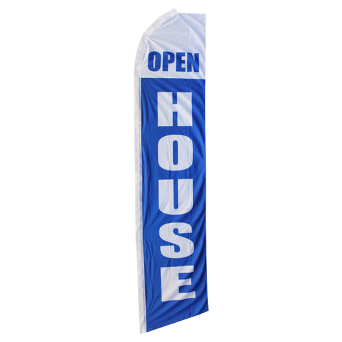 Open House Swooper Flag - White & Blue
