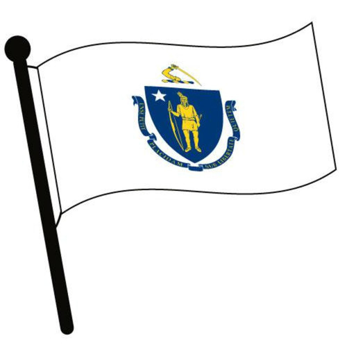 Massachusetts Waving Flag Clip Art - Downloadable Image