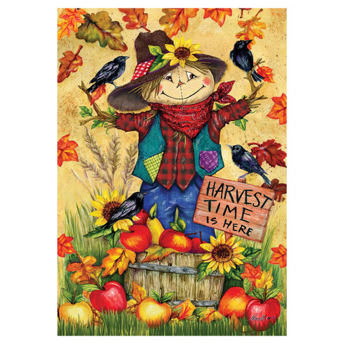 Fall Garden Flag - Scarecrow & Apples