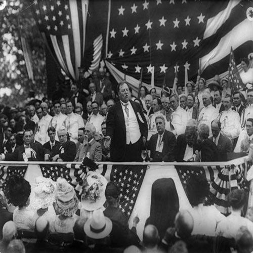 President Taft in Front of American Flag