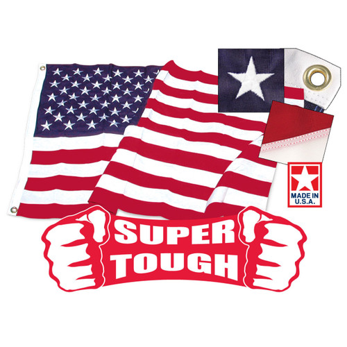 8ft x 12ft Super Tough Polyester American Flag - US Made