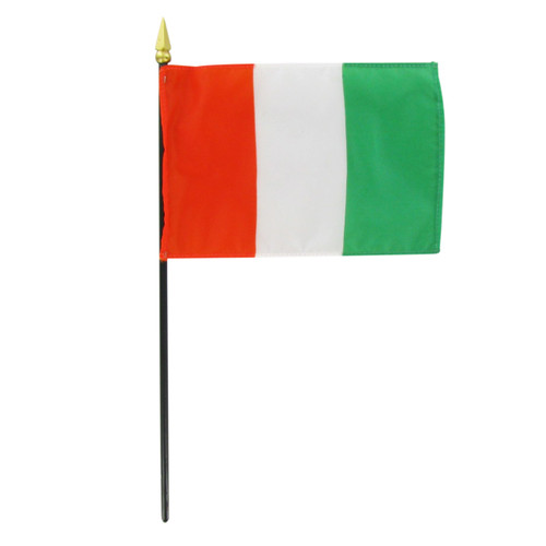 Cote d Ivoire 4in x 6in Stick Flag