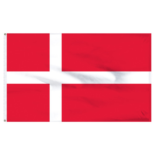 Denmark 2x3ft Nylon Flag with Pole Hem Only - Banner