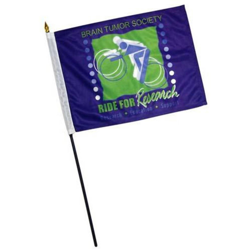 Custom 12in x 18in Thermal Printed Stick Flags