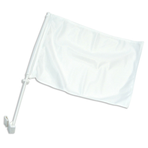 Solid White Car Flag - 12in x 18in