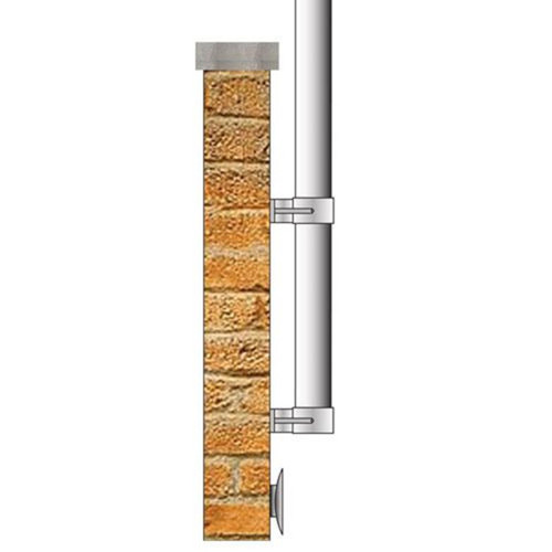 14' Vertical Wall Mount Silver Flagpole
