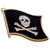 Pirate Flag Lapel Pin - 3/4" x 5/8"