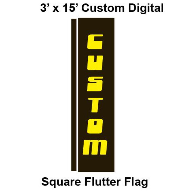 Custom Digital 3' x 15' Square Flutter Flag