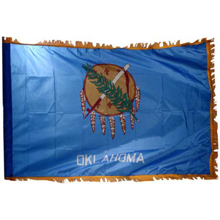 Oklahoma Flag 4 x 6 Feet Nylon-Indoor: Add Pole Hem and Fringe