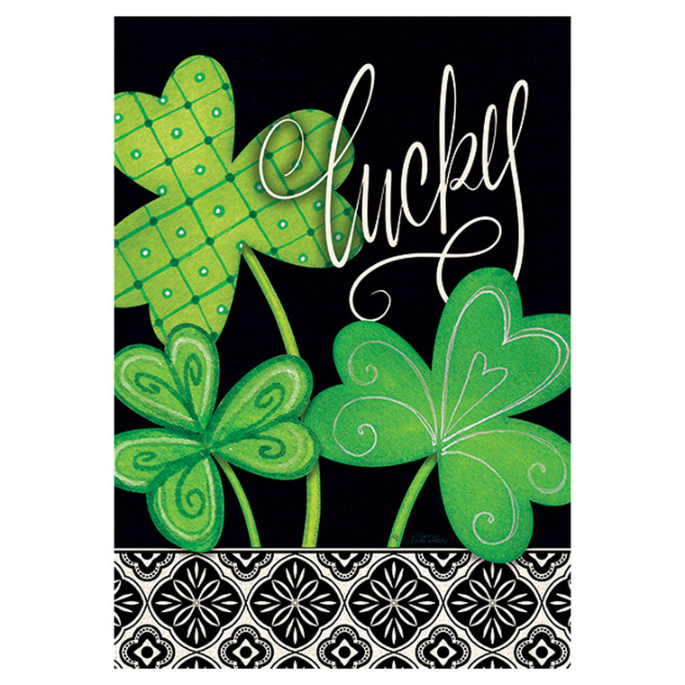 St. Patrick's Day Banner Flag - Lucky Clovers - 28in x 40in