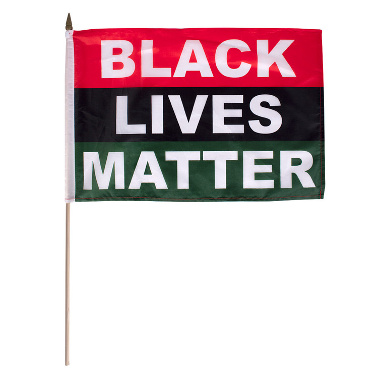 Black Lives Matter Stick Flag -  12" x 18"