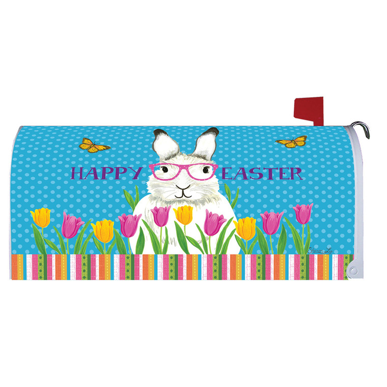 Easter Mailbox Cover - Bunny with Glasses - 17.75" x 20"