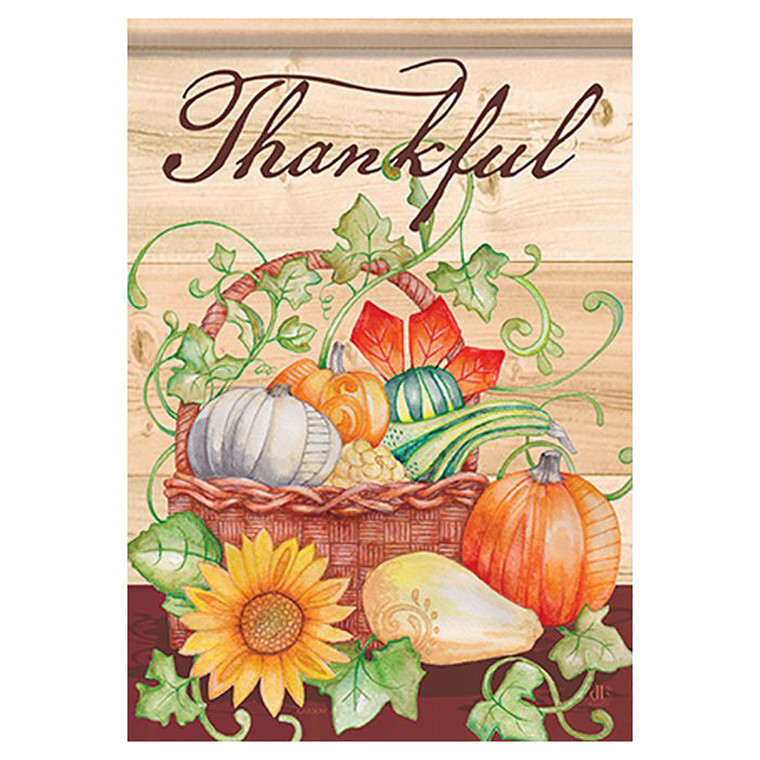 Carson Fall Banner Flag - Thankful Flourish - 28in x 40in