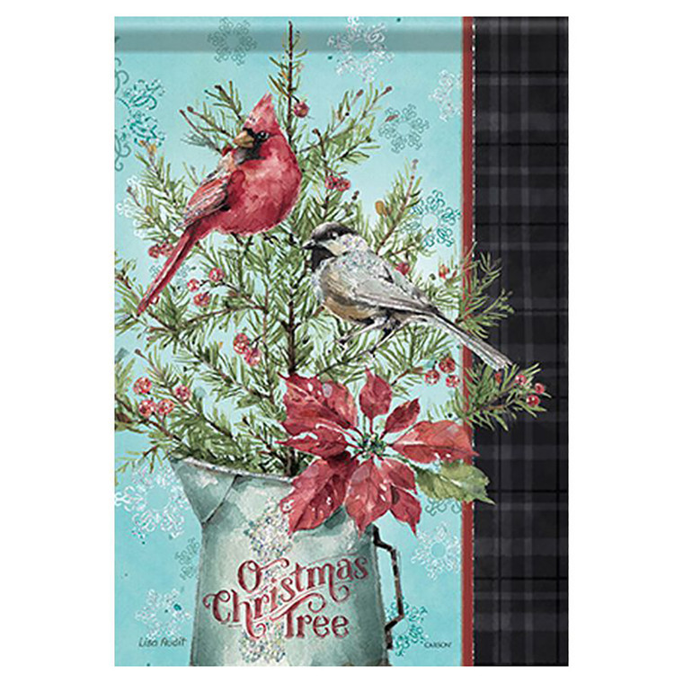 Carson Christmas Banner Flag - Chickadee & Cardinal - 28in x 40in