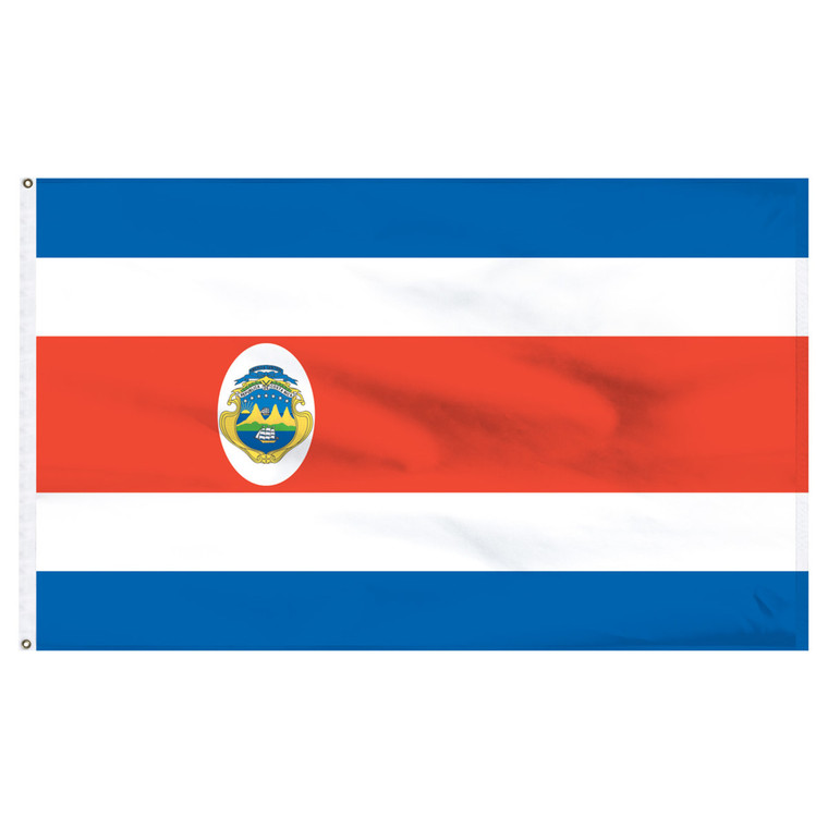 Costa Rica 2' x 3' Nylon Flag With Seal