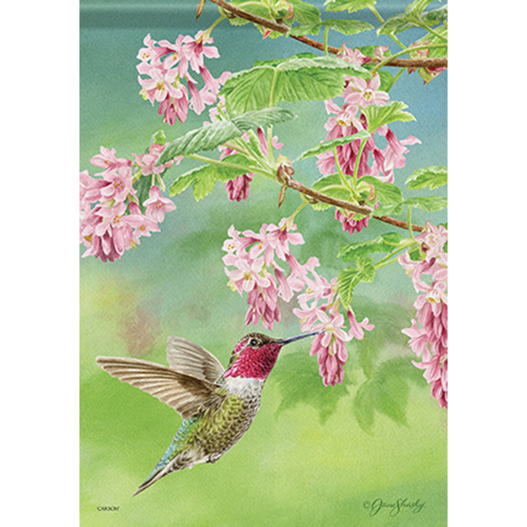 Carson Summer Garden Flag - Hummingbird & Currant