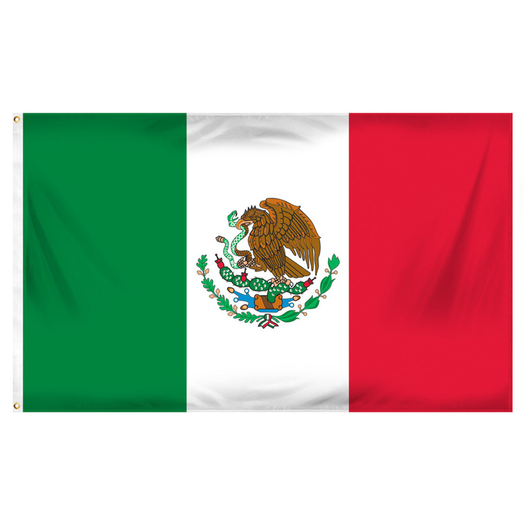 3ft x 5ft Mexico Flag - Printed Polyester