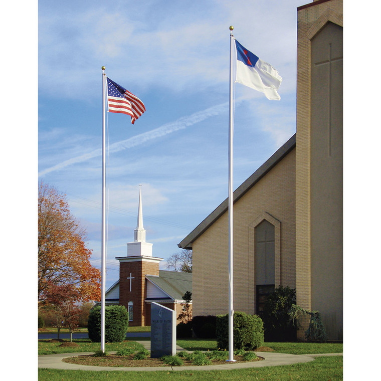 Estate Series 25ft Commercial Flagpole - .125in Wall Thickness - 3in Butt Diameter