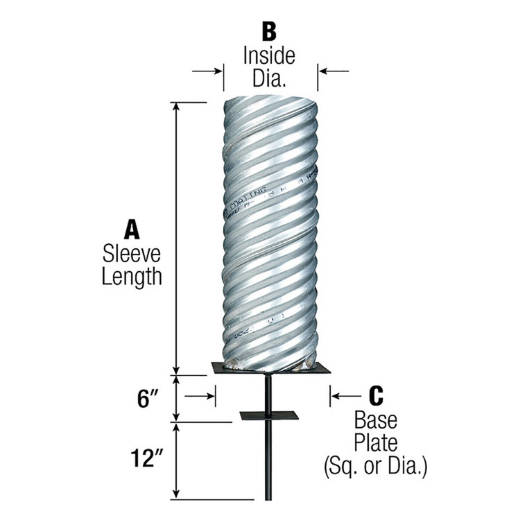 Steel Ground Sleeve - 8" Diameter - 40' High Flagpoles