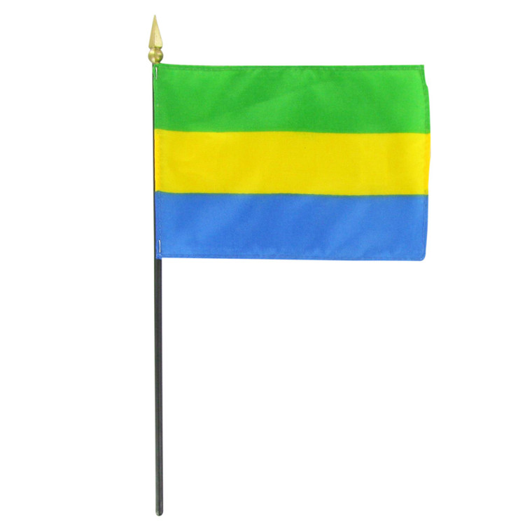 Gabon 4" x 6" Stick Flag