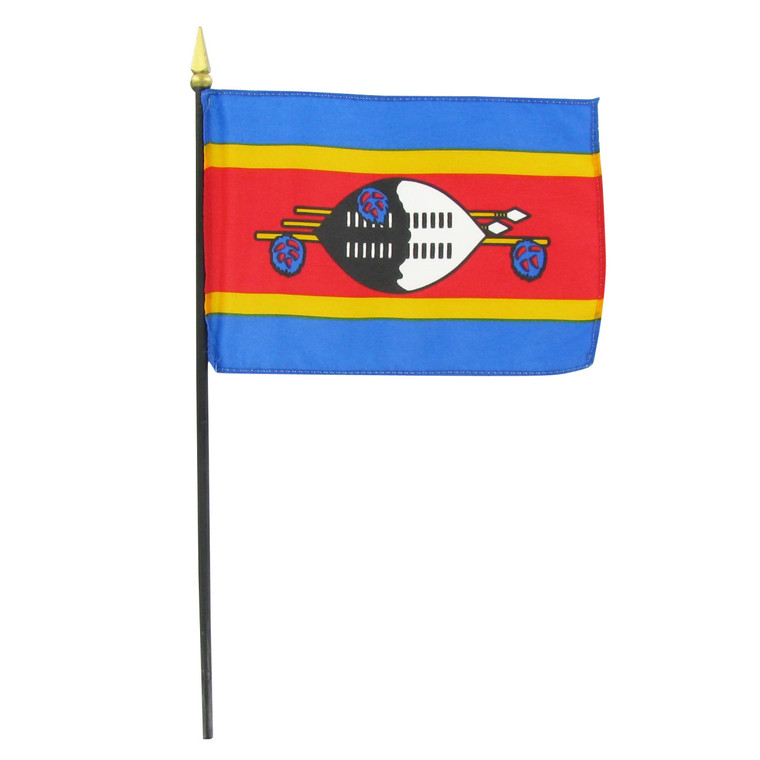 Swaziland 4" x 6" Stick Flag