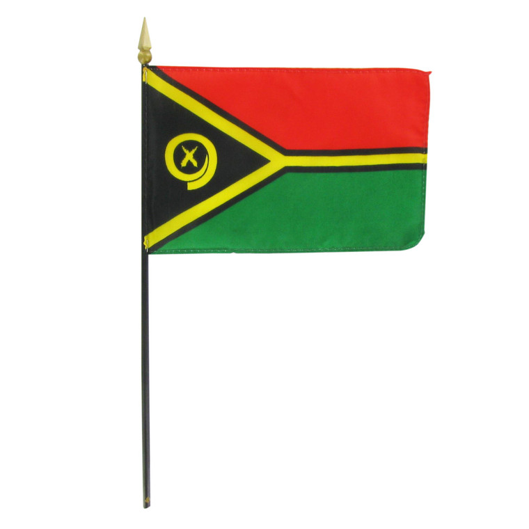 Vanuatu 4" x 6" Stick Flag