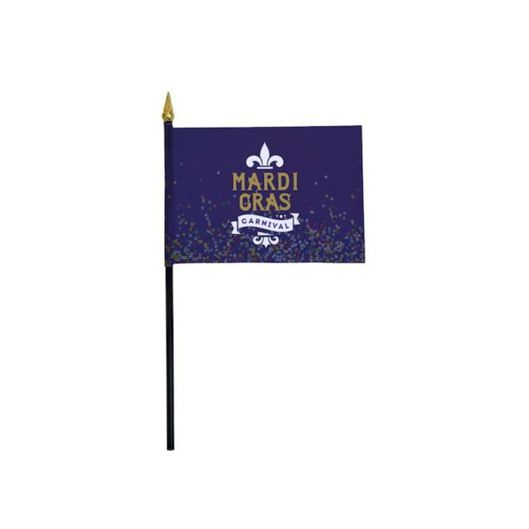 Custom Single Sided 4in x 6in Polyester Stick Flags With Spear Tips (Sets of Six)