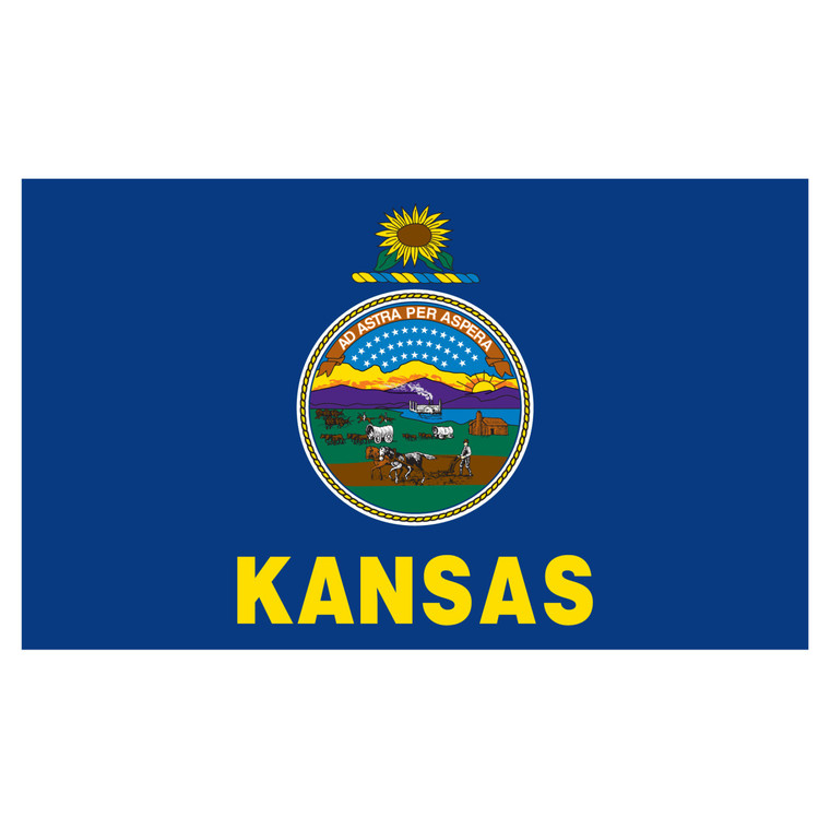 Kansas 4ft x 6ft Spun Heavy Duty Polyester Flag