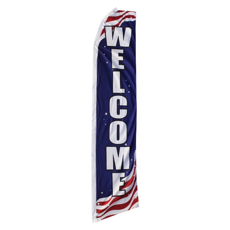 Welcome Swooper Flag - Patriotic - 11.5ft x 2.5ft