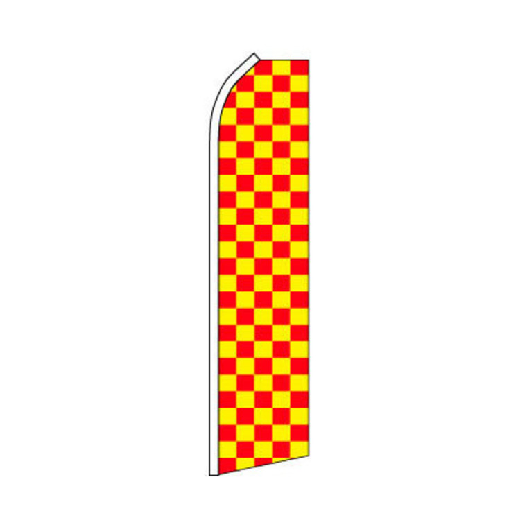 Red and Yellow Checkered Swooper Flag - 11.5ft x 2.5ft
