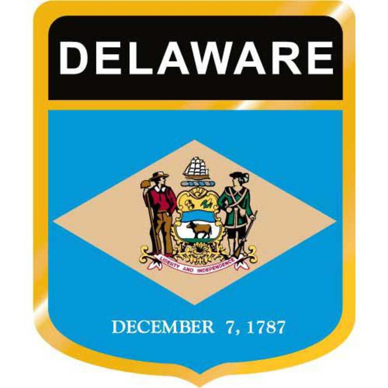 Delaware Flag Crest Clip Art - Downloadable Image