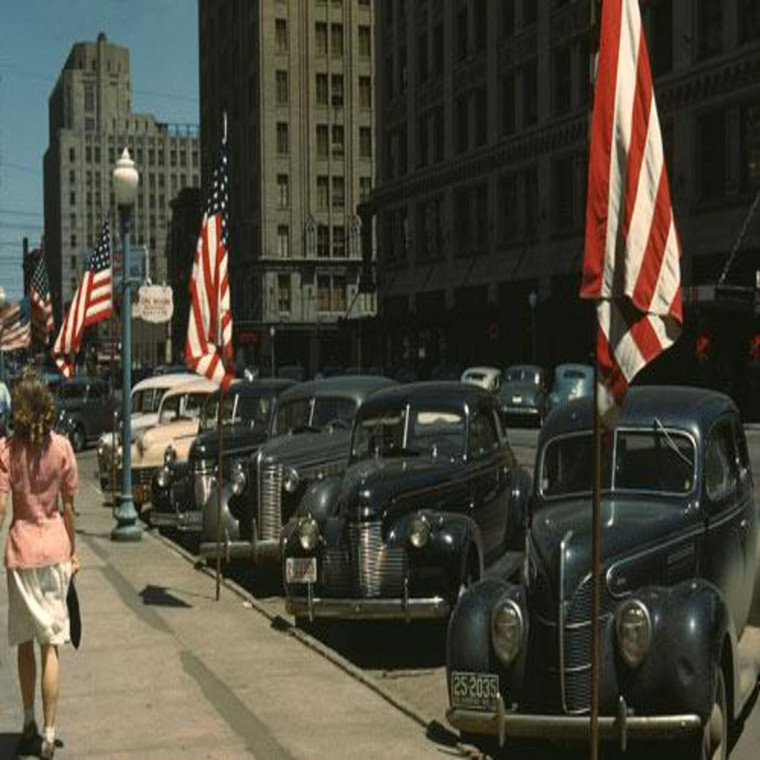 Street Scene in Lincoln, Nebraska 1942