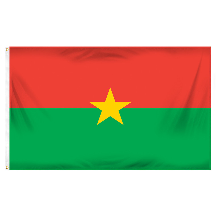 Burkina Flag 3ft x 5ft Printed Polyester