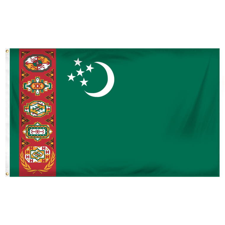 Turkmenistan Flag 3ft x 5ft Printed Polyester